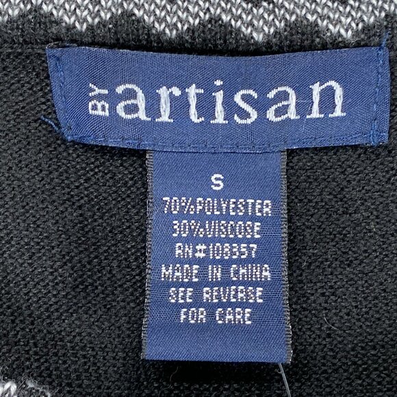 Artisan Knit A-Line Combo Dress Women's Small Round Neck 3/4 Sleeve Onyx NWT - Picture 7 of 16